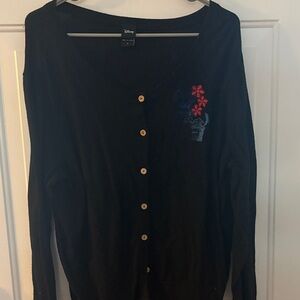 Disney Tiki Stirch Black Cardigan with Red and Blue Embroidery